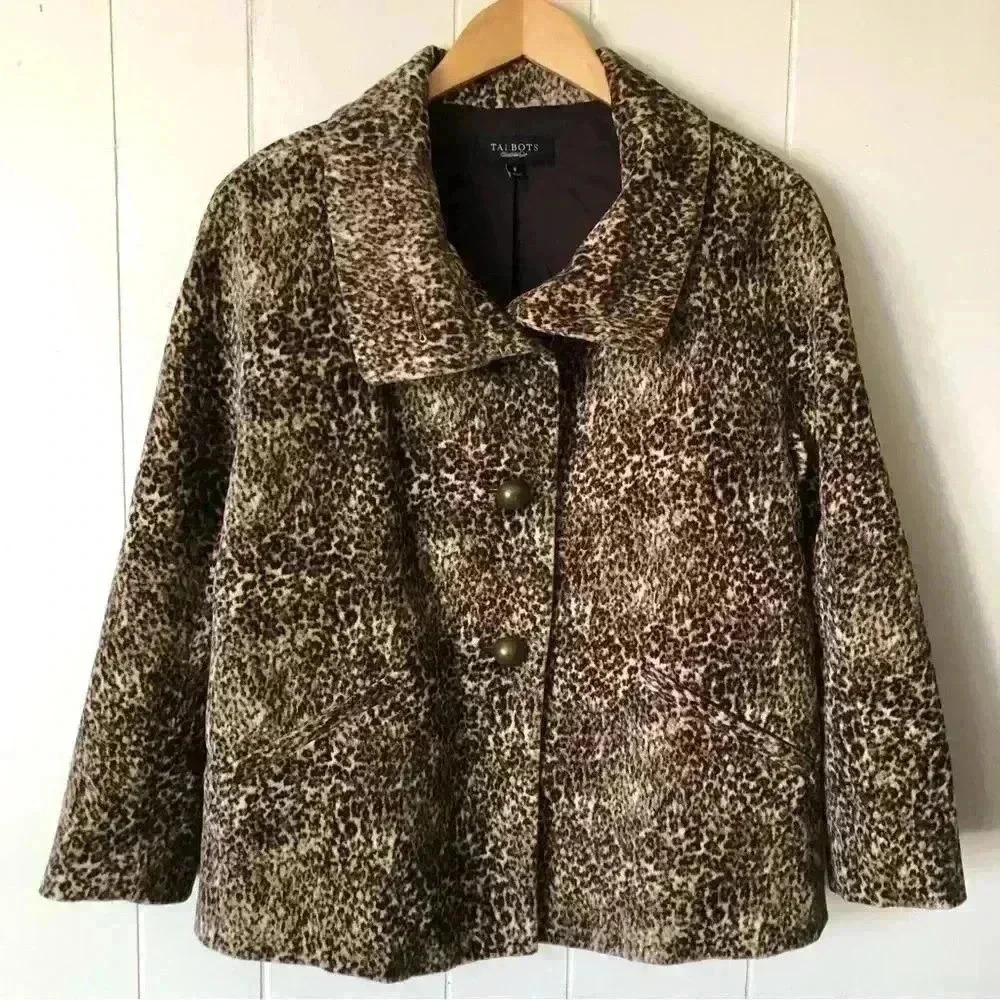Talbots Women’s Animal Printed Cotton Jacket Size 8